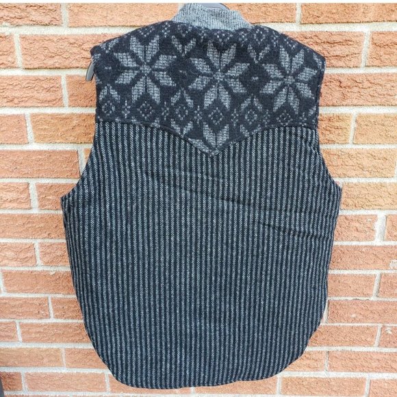 Monitaly Grey Harris Tweed Wool Down Vest Sz 42 - Picture 2 of 4